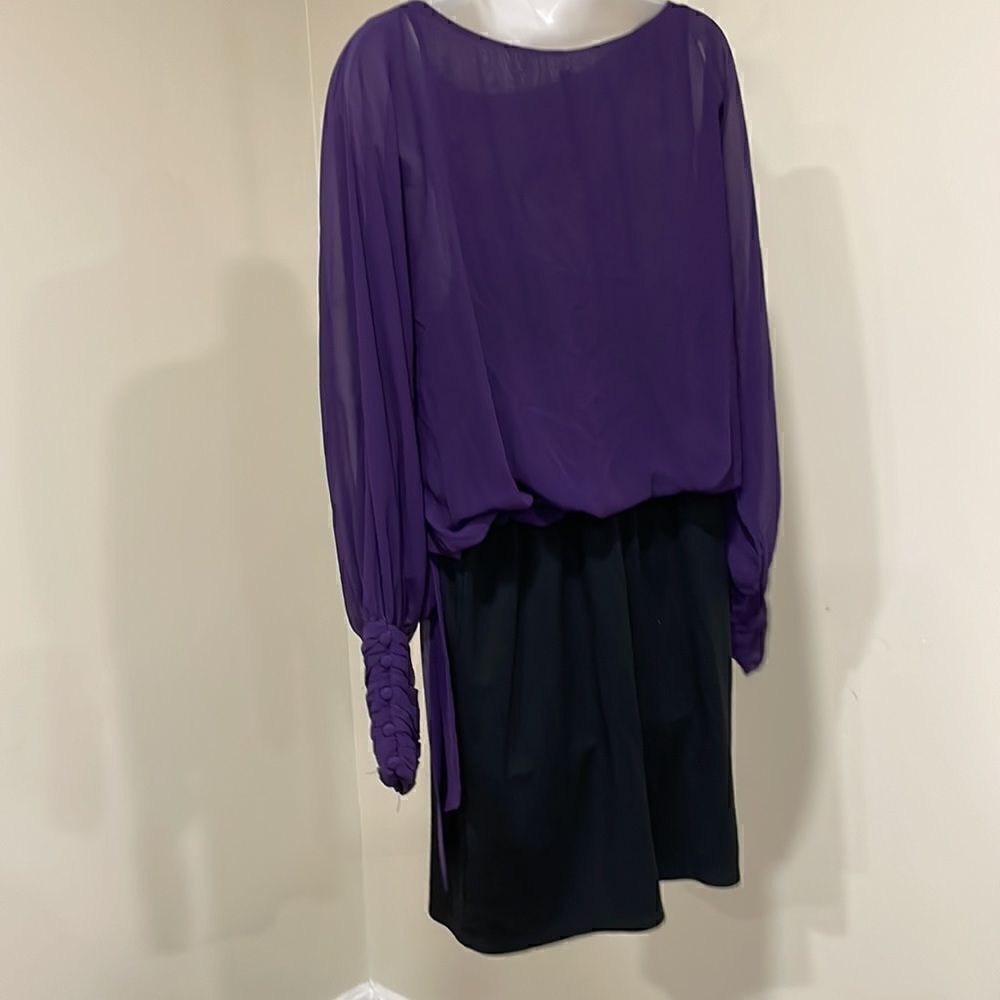 NWOT W118 Walter Baker Purple and Black Dress. Size M medium 8/10 - Picture 4 of 9